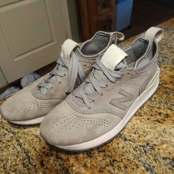 Rare New Balance M977DS2 Men's Lace-up Suede Sneakers Low Cut Light Grey Size 7 - Picture 4 of 12